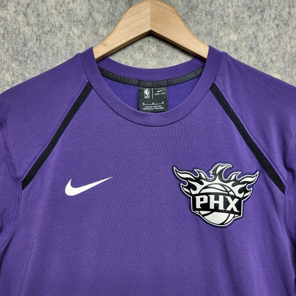 Nike Dri-Fit Phoenix Suns Purple Elite Shooter Long Sleeve Shirt Mens Medium - Picture 3 of 13